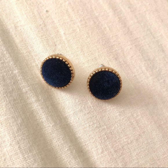 Jewelry - Blue Suede Stud Earrings